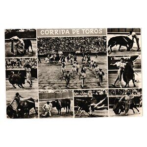 Vintage Spanish Bullfighting Postcard Matador Corrida De Toros 1958 Collectible